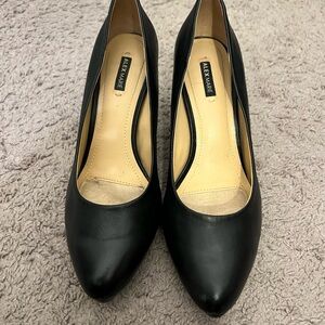 Alex Marie Black Leather Heels Size 8